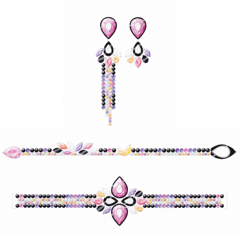 Boucles d'oreilles et bracelets 